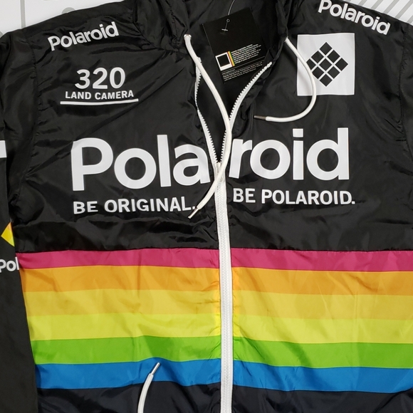 Black Polaroid Hooded Windbreaker - Picture 2 of 5